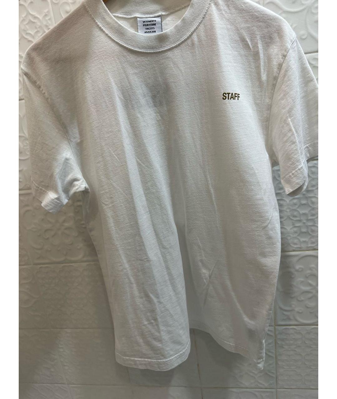 VETEMENTS Белая хлопковая футболка, фото 7