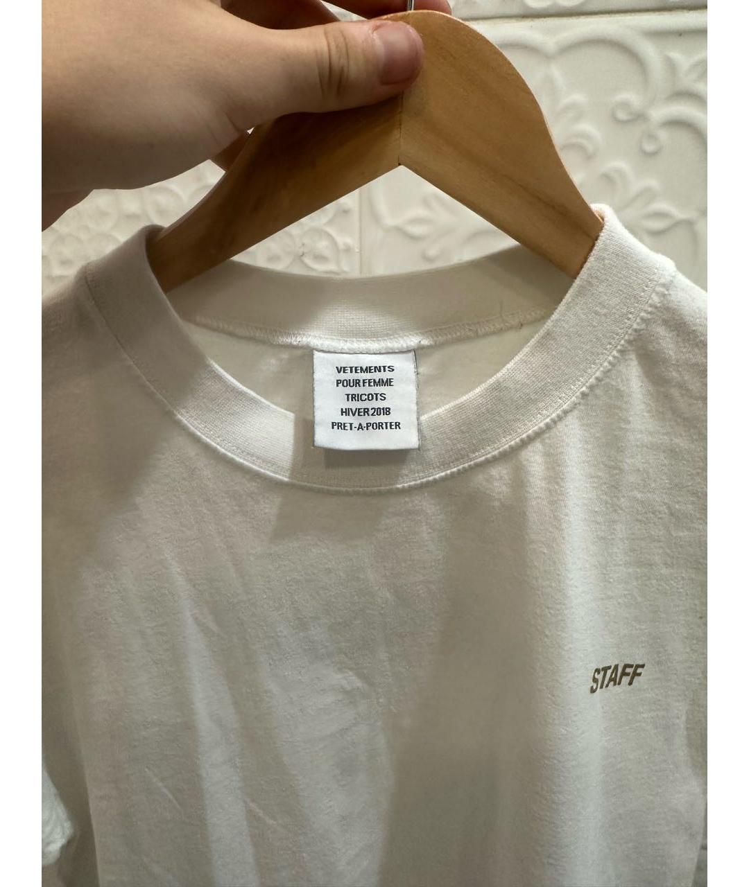VETEMENTS Белая хлопковая футболка, фото 3