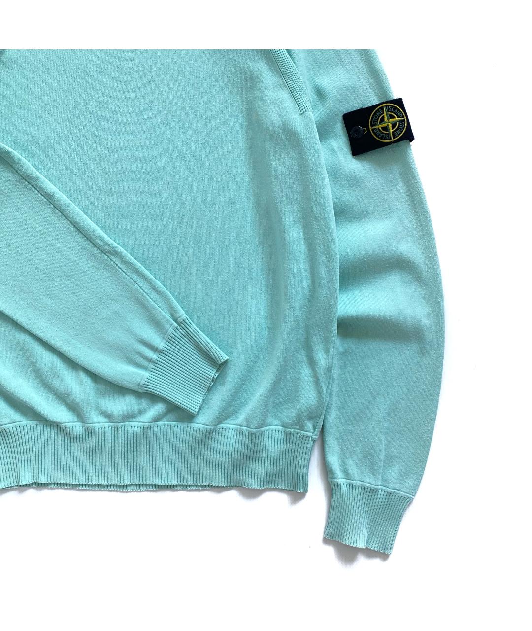 STONE ISLAND Голубой хлопковый джемпер / свитер, фото 4