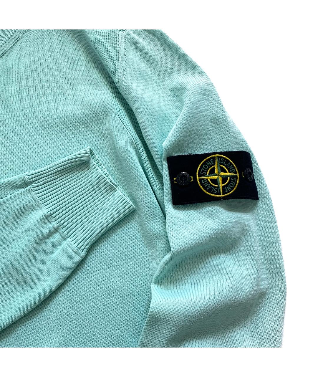 STONE ISLAND Голубой хлопковый джемпер / свитер, фото 5