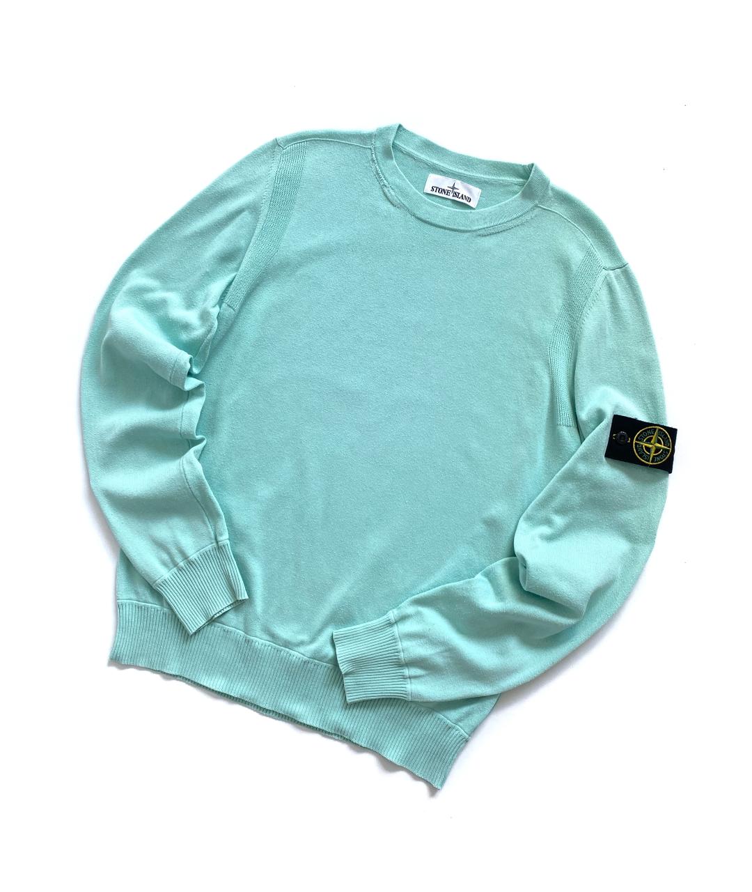 STONE ISLAND Голубой хлопковый джемпер / свитер, фото 2