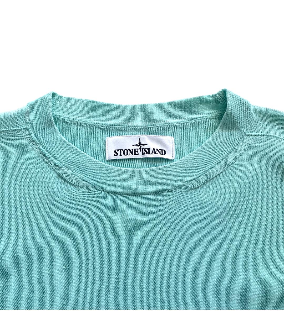 STONE ISLAND Голубой хлопковый джемпер / свитер, фото 6