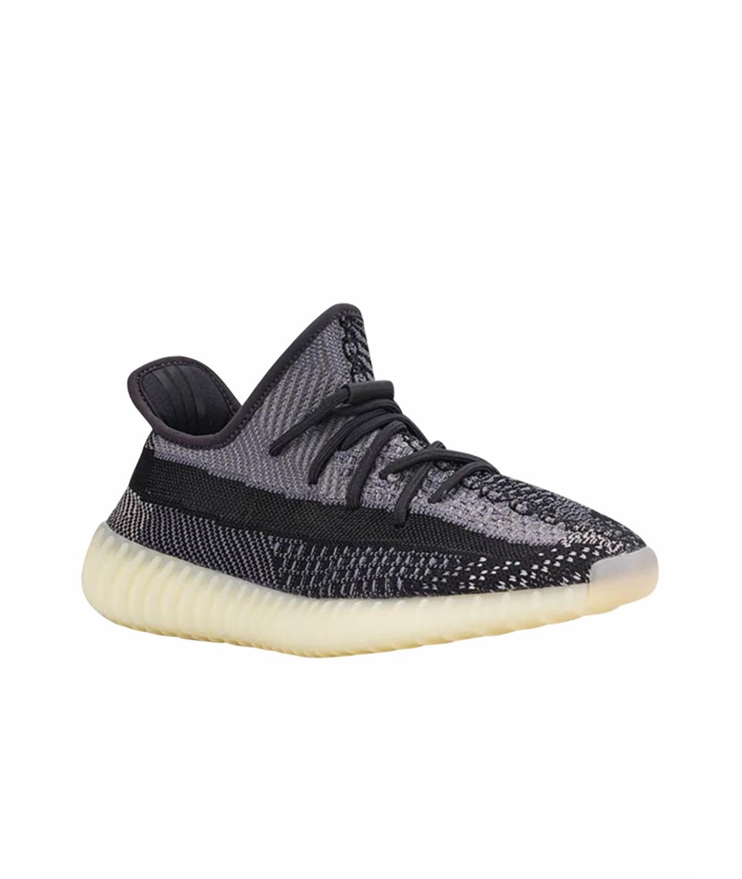 ADIDAS YEEZY Антрацитовые текстильные кроссовки, фото 1