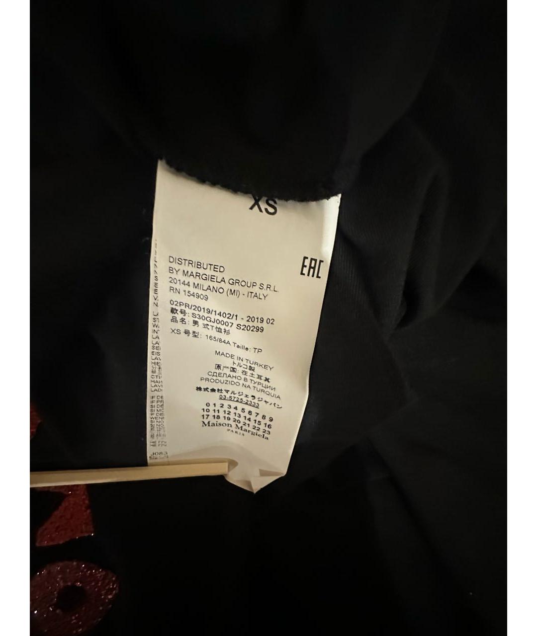 MAISON MARGIELA Черная хлопковая футболка, фото 3