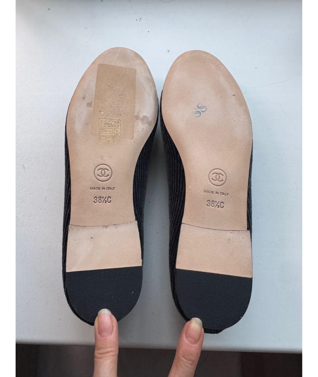 CHANEL Черные балетки, фото 6