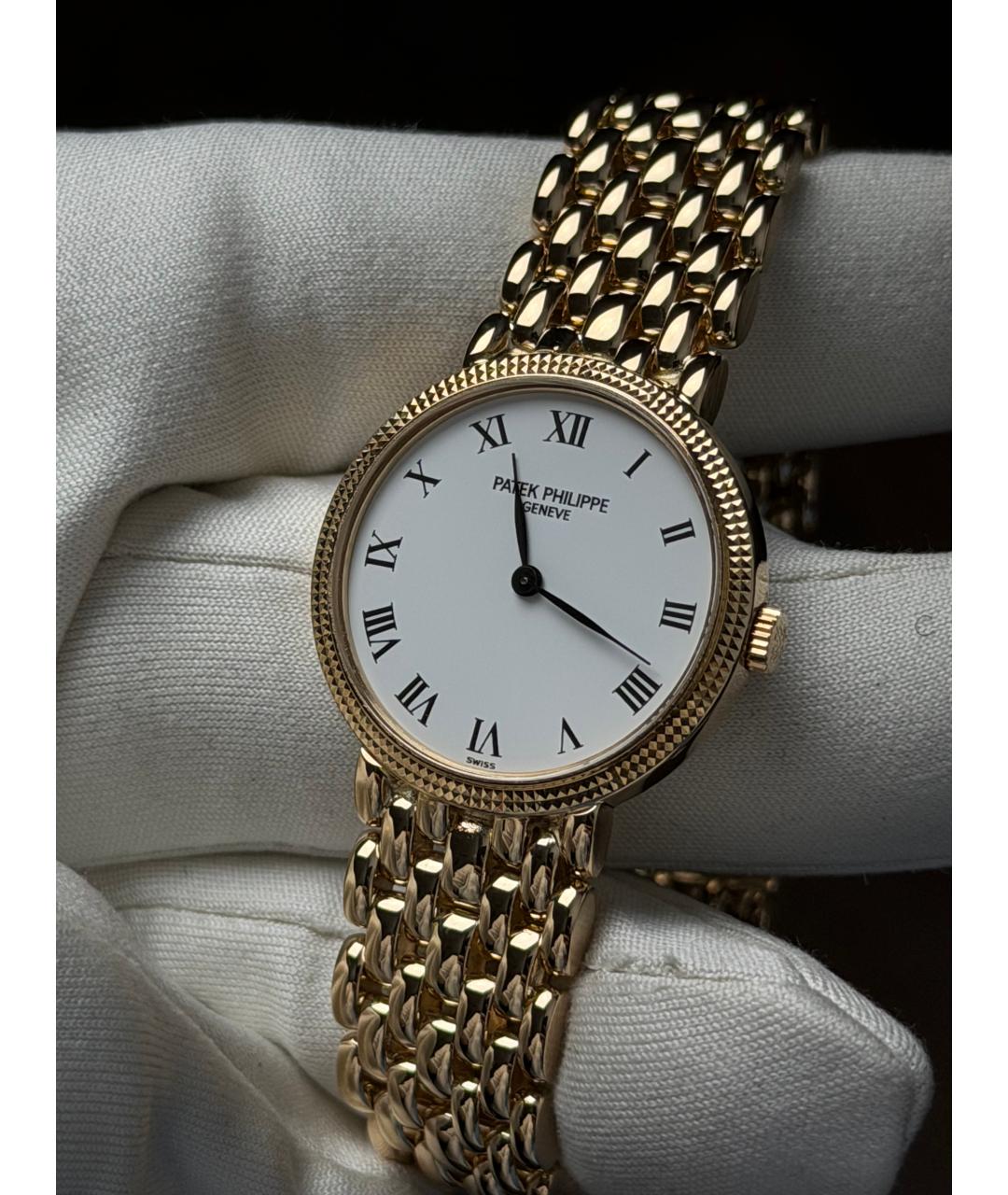 PATEK PHILIPPE Белые часы из желтого золота, фото 3