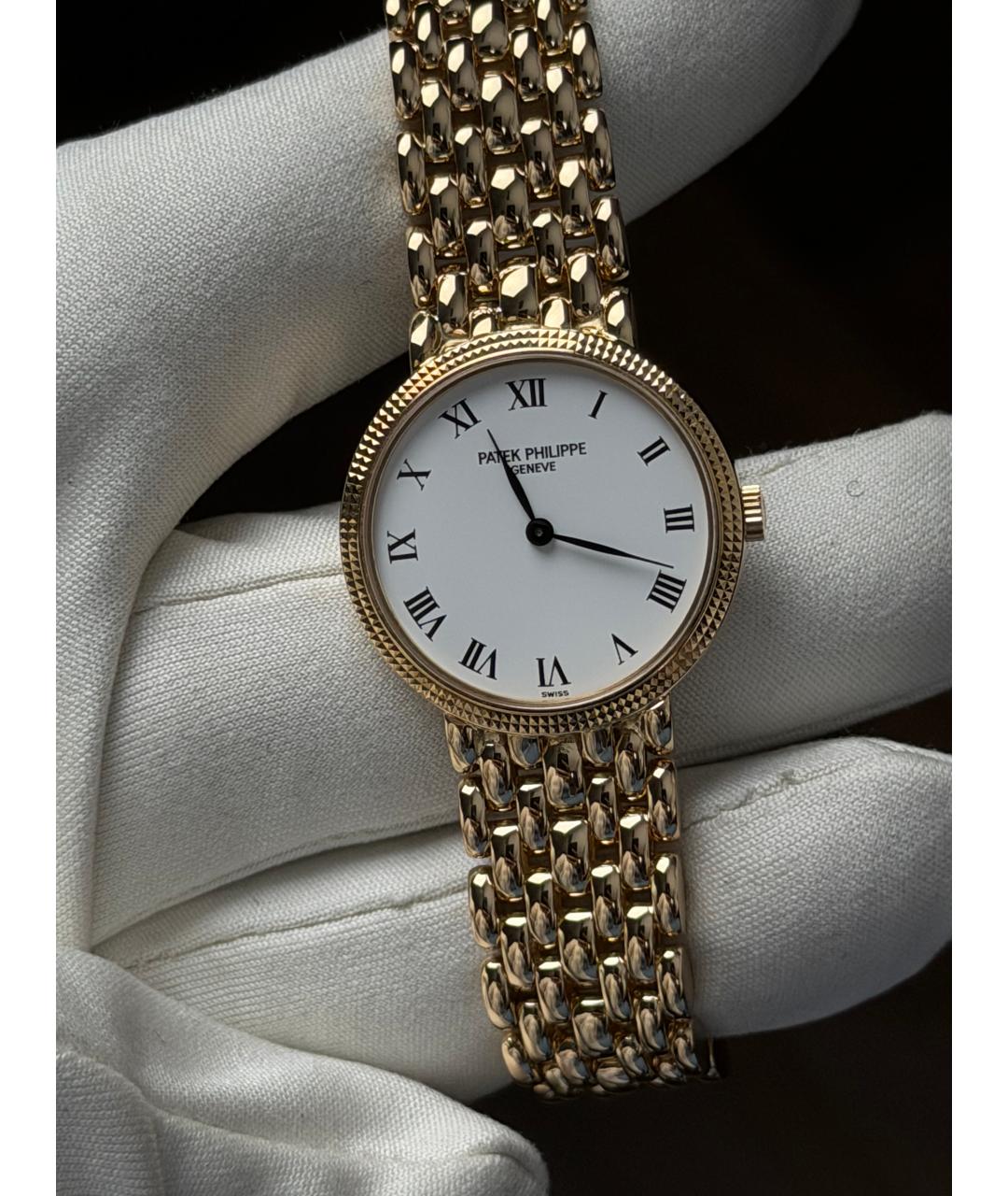 PATEK PHILIPPE Белые часы из желтого золота, фото 2