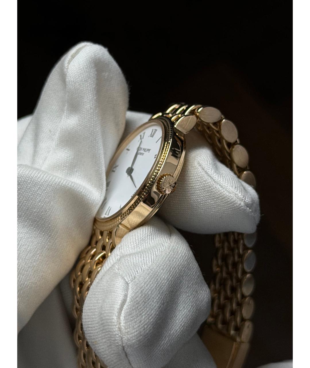 PATEK PHILIPPE Белые часы из желтого золота, фото 5