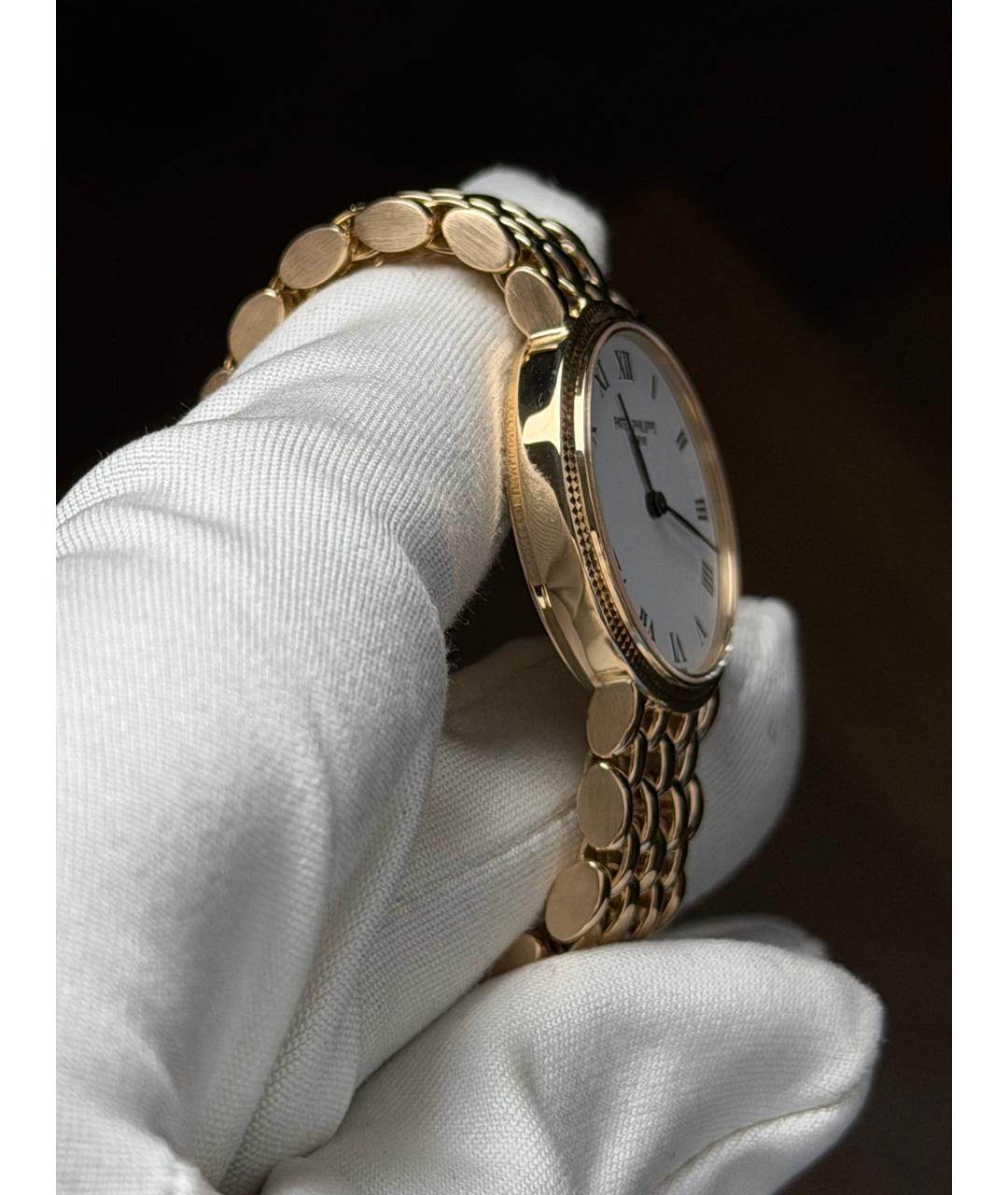 PATEK PHILIPPE Белые часы из желтого золота, фото 6
