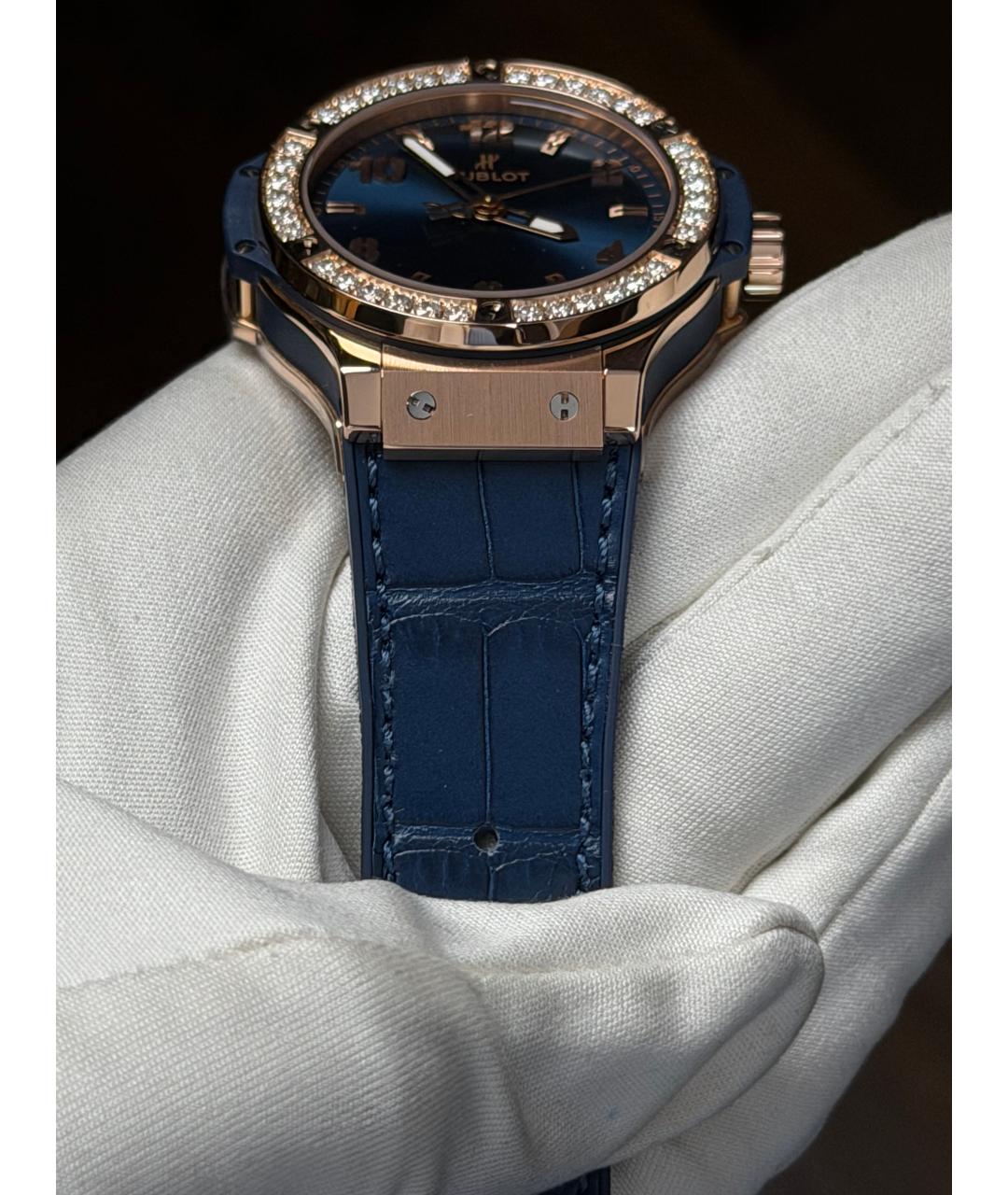 HUBLOT Темно-синие часы из розового золота, фото 6
