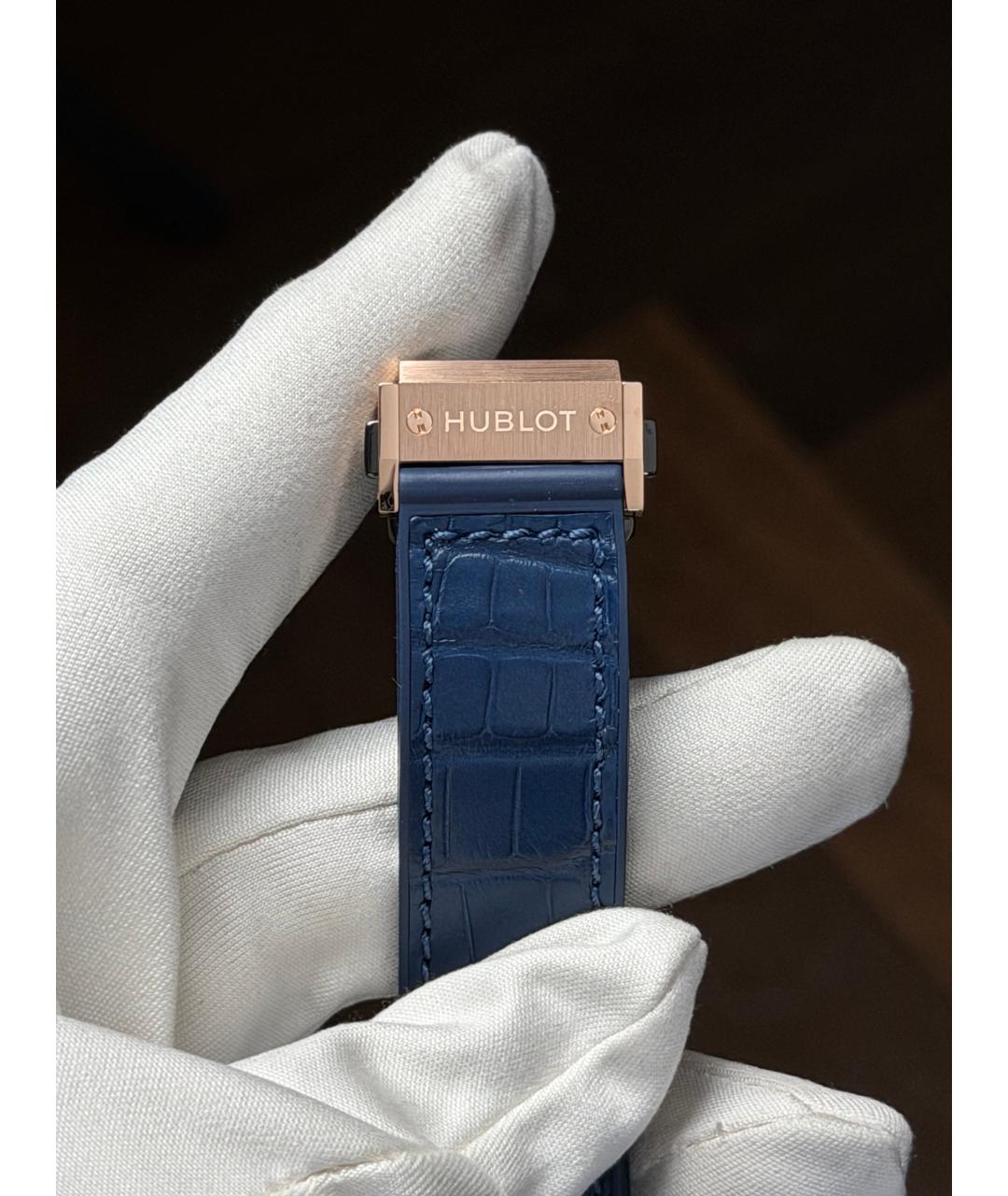 HUBLOT Темно-синие часы из розового золота, фото 9