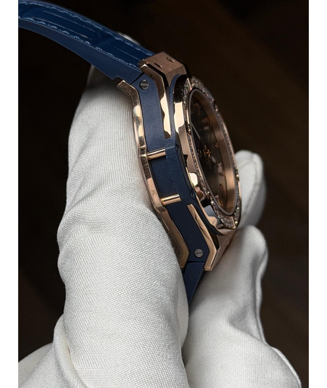 HUBLOT Темно-синие часы из розового золота, фото 5