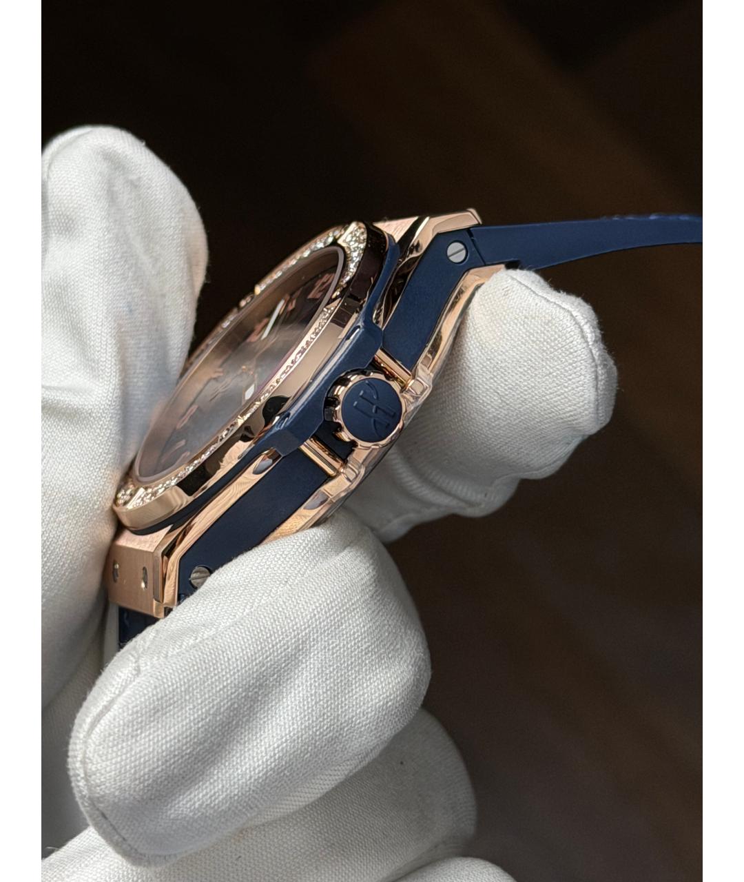 HUBLOT Темно-синие часы из розового золота, фото 4