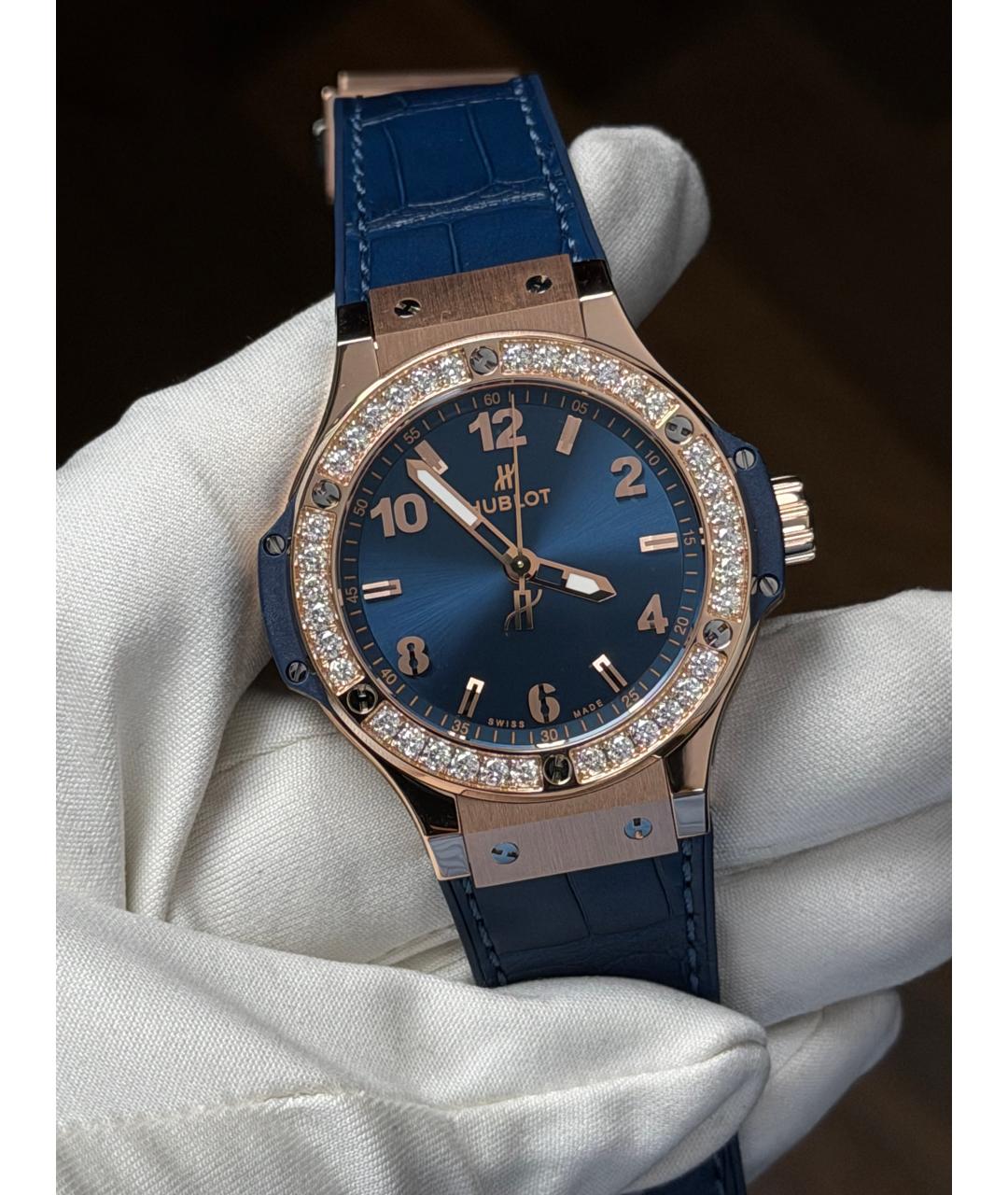 HUBLOT Темно-синие часы из розового золота, фото 2