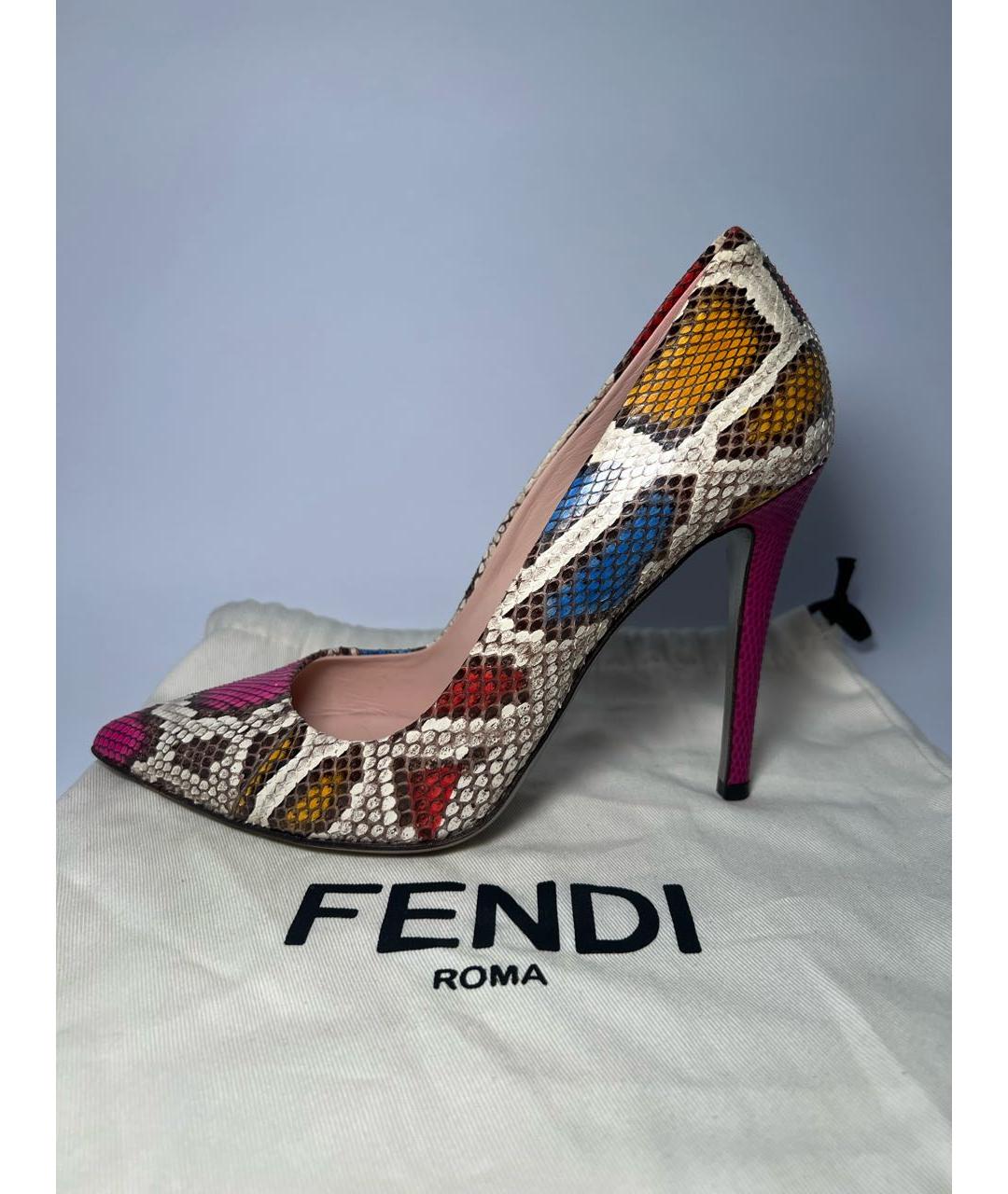 FENDI Мульти кожаные туфли, фото 5