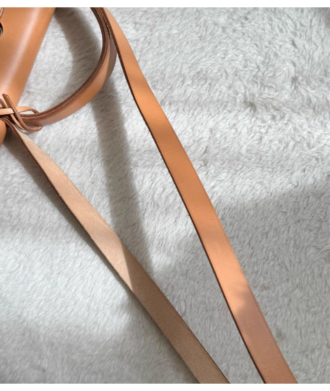 HERMES Бежевая тканевая сумка через плечо, фото 4