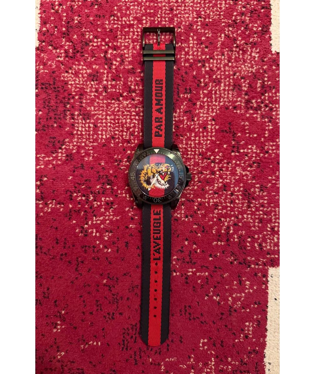 GUCCI Черные стальные часы, фото 4
