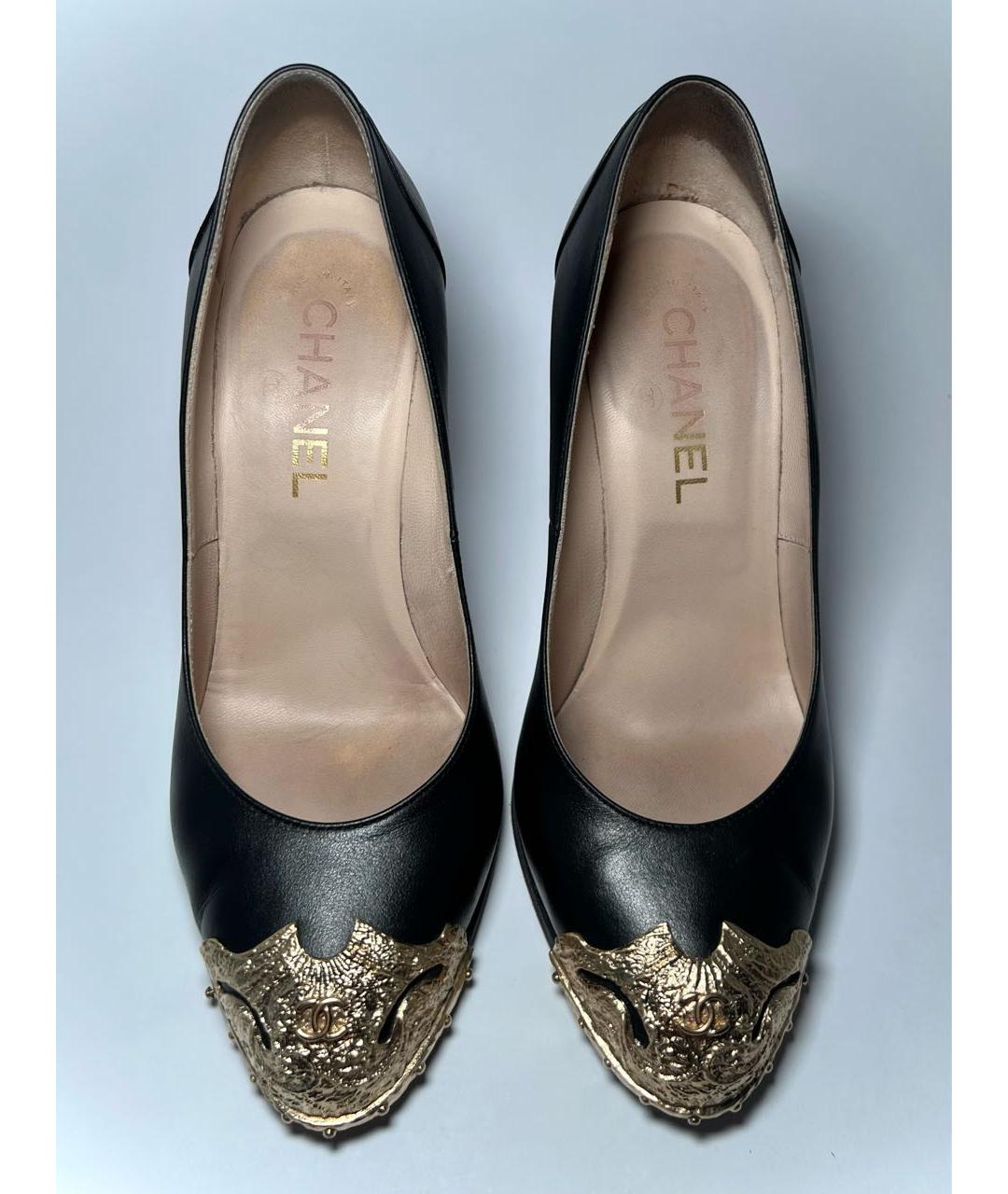 CHANEL Черные кожаные туфли, фото 2