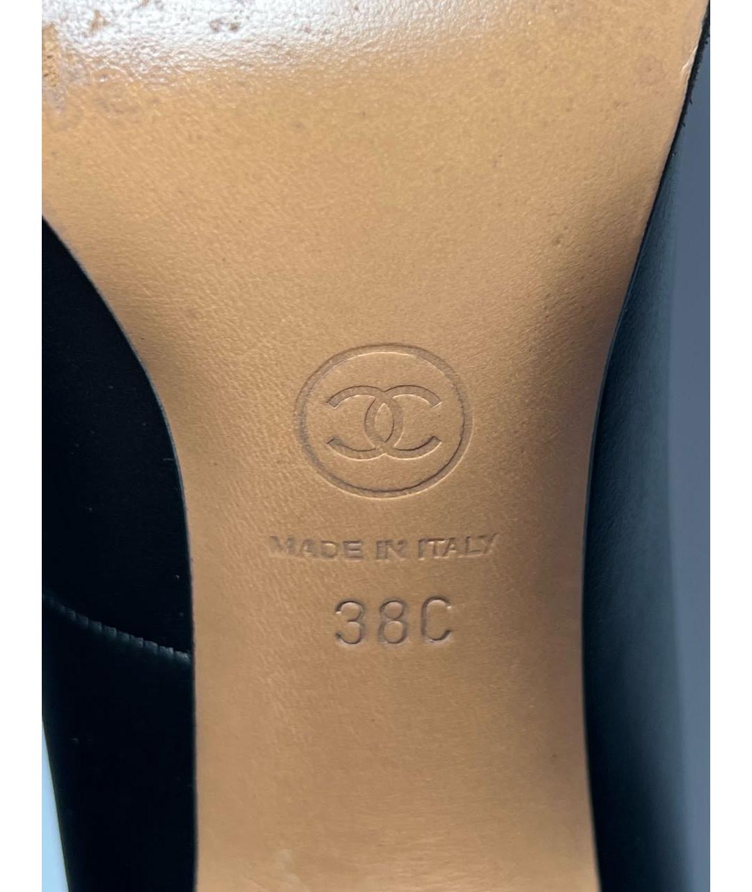 CHANEL Черные кожаные туфли, фото 4