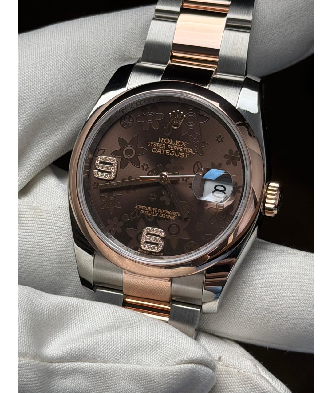 ROLEX Коричневые часы из розового золота, фото 2