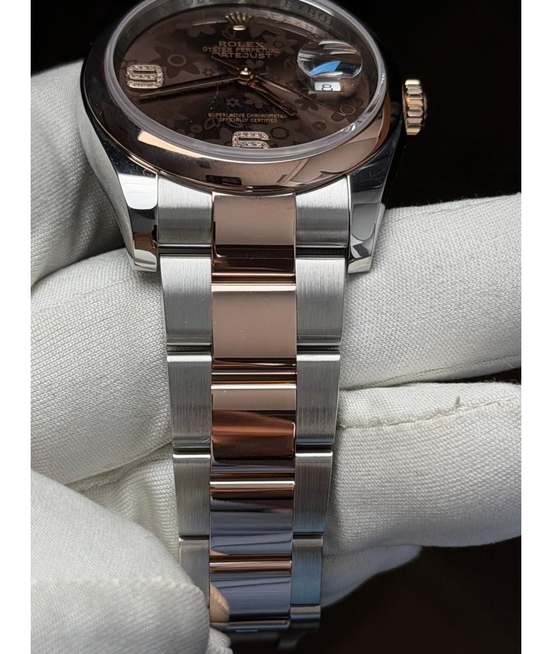 ROLEX Коричневые часы из розового золота, фото 6