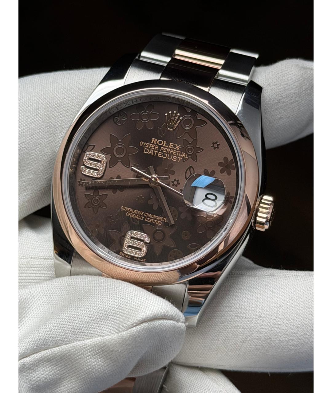 ROLEX Коричневые часы из розового золота, фото 3