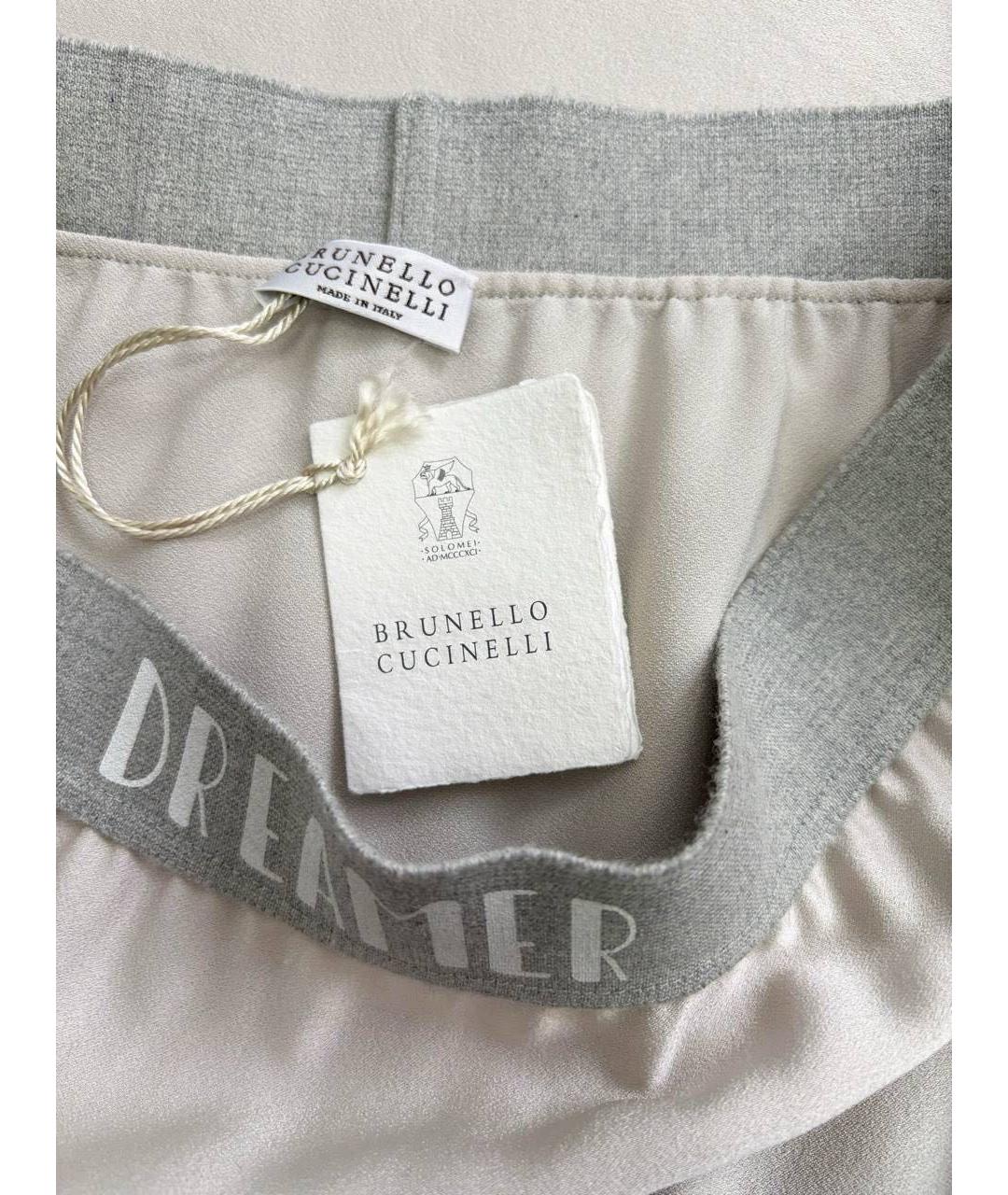 BRUNELLO CUCINELLI Бежевая ацетатная юбка миди, фото 3