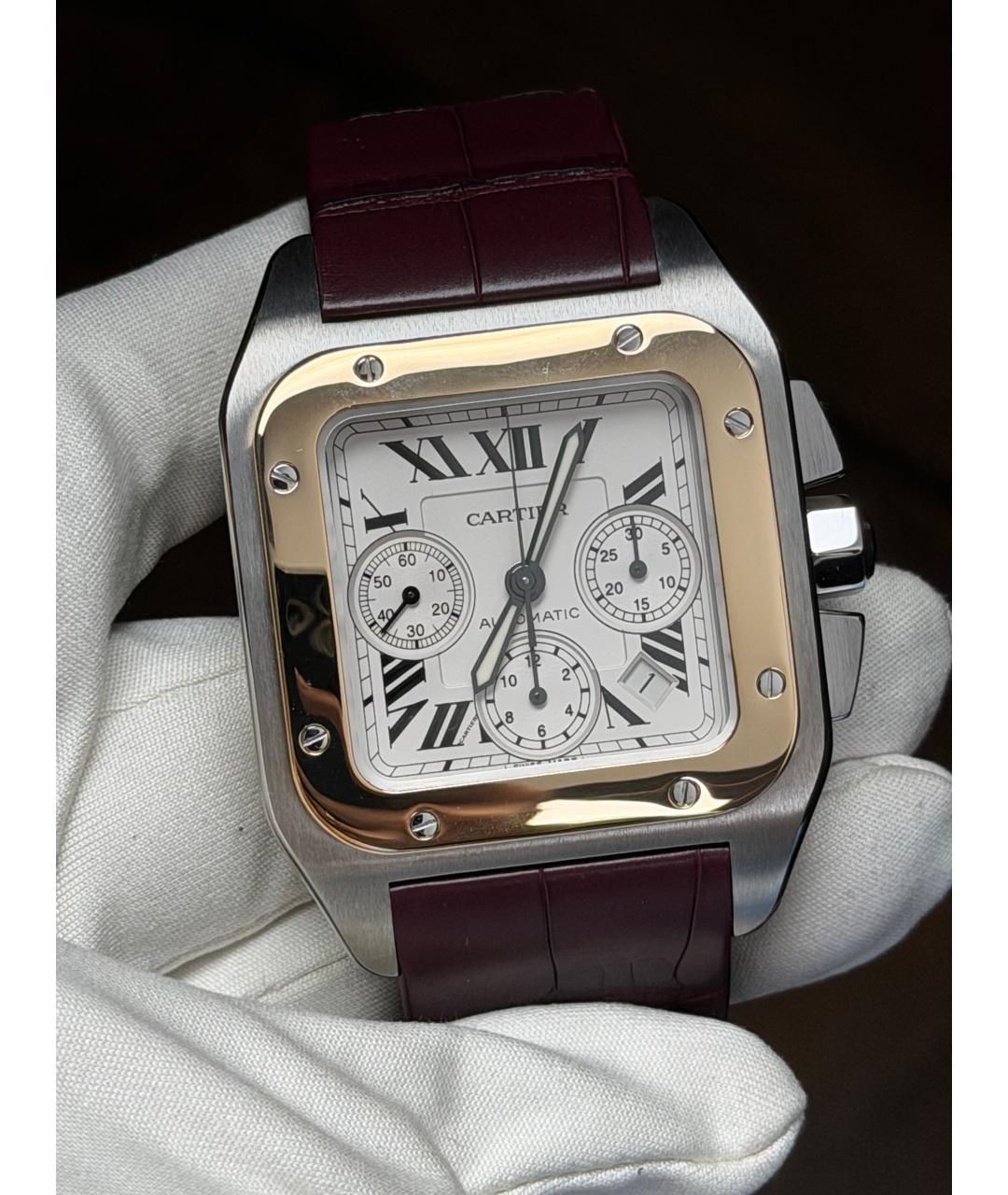 CARTIER Белые часы из желтого золота, фото 2