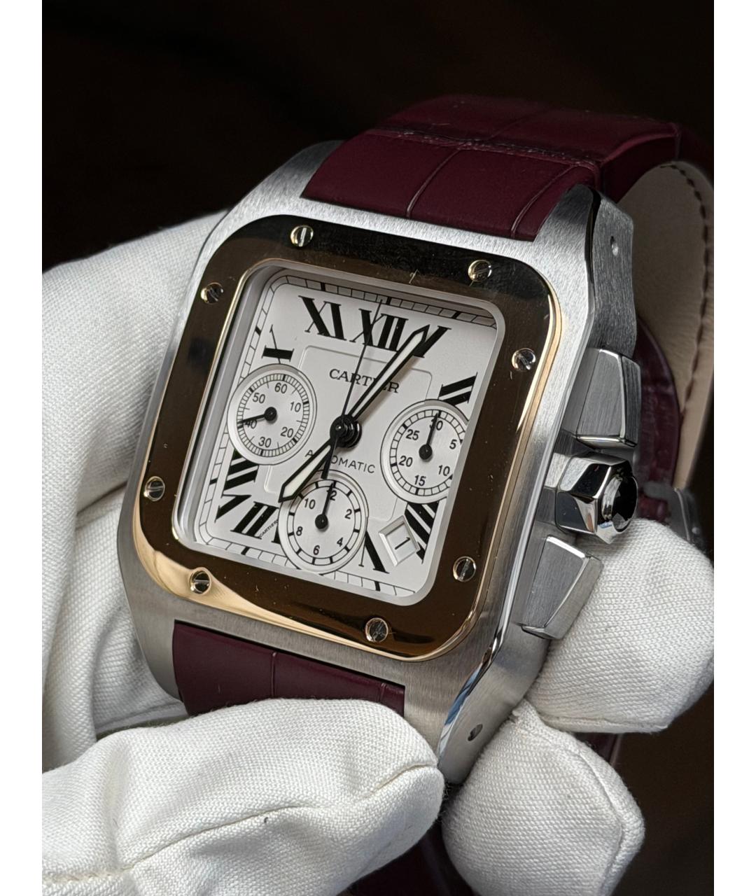 CARTIER Белые часы из желтого золота, фото 4