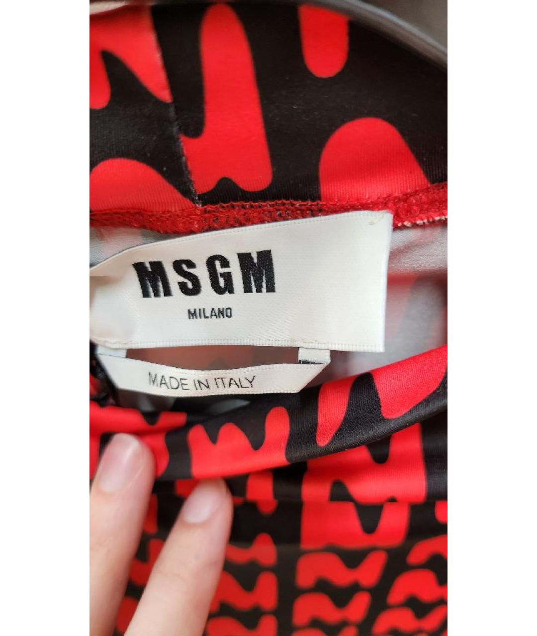 MSGM Красная полиэстеровая водолазка, фото 3