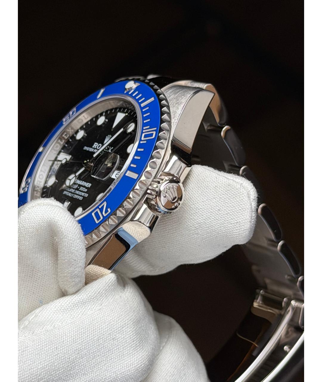 ROLEX Черные часы из белого золота, фото 4