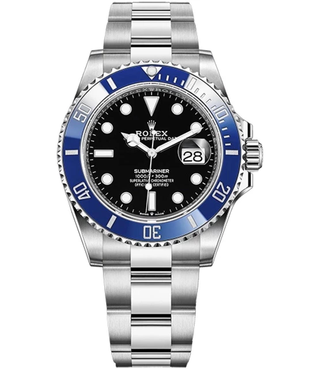 ROLEX Черные часы из белого золота, фото 1