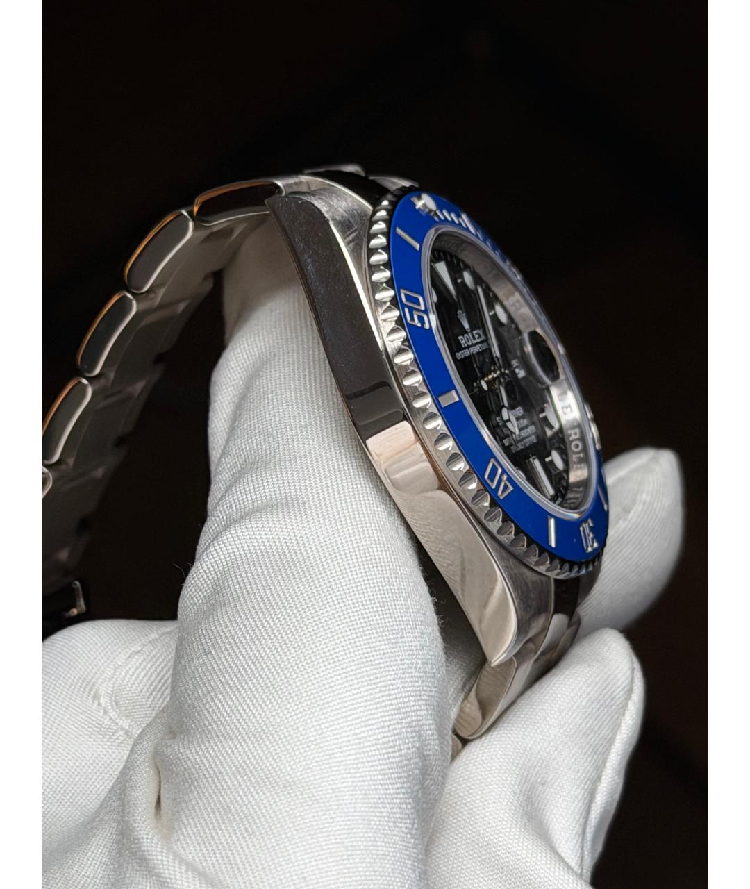 ROLEX Черные часы из белого золота, фото 5