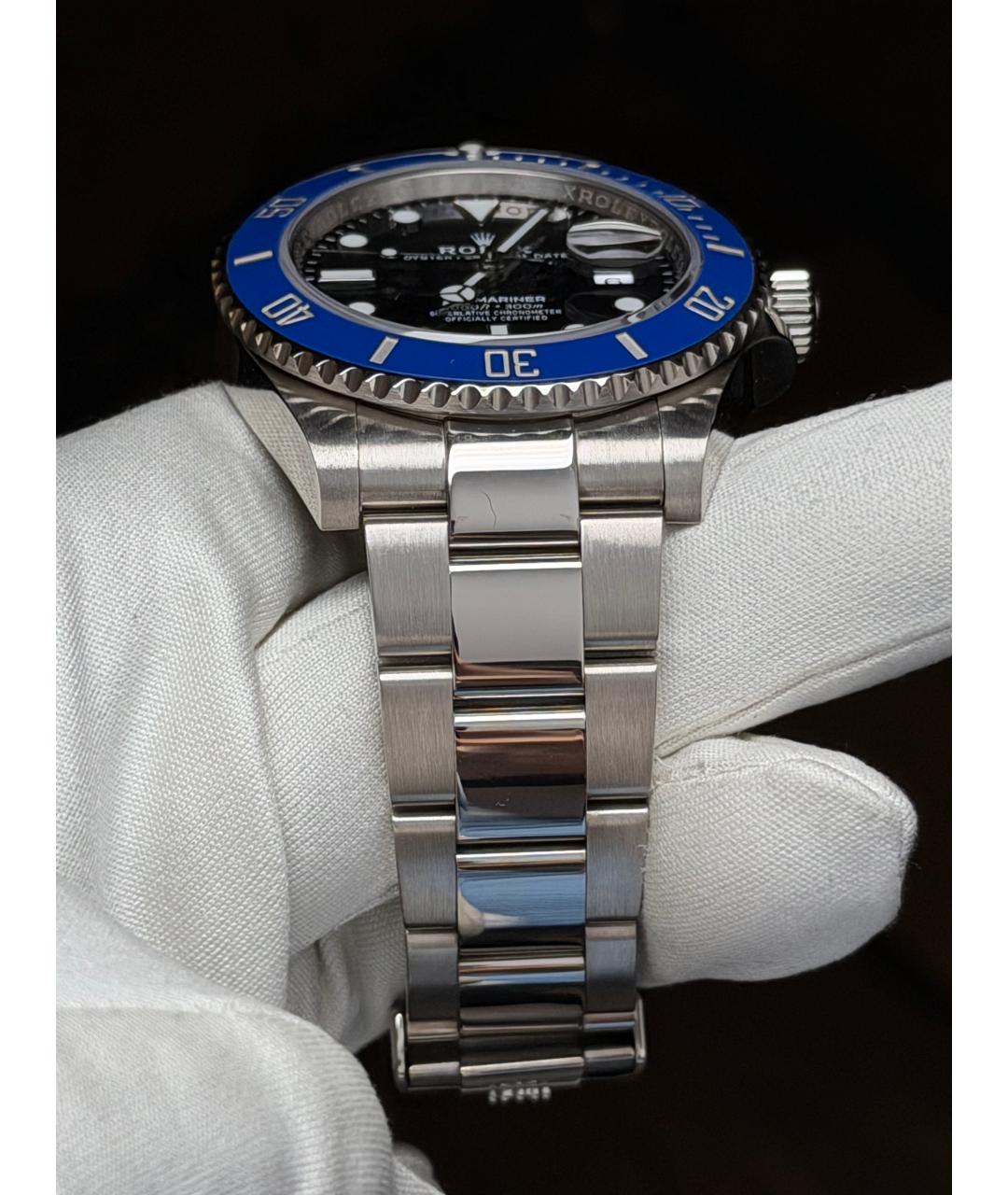 ROLEX Черные часы из белого золота, фото 6