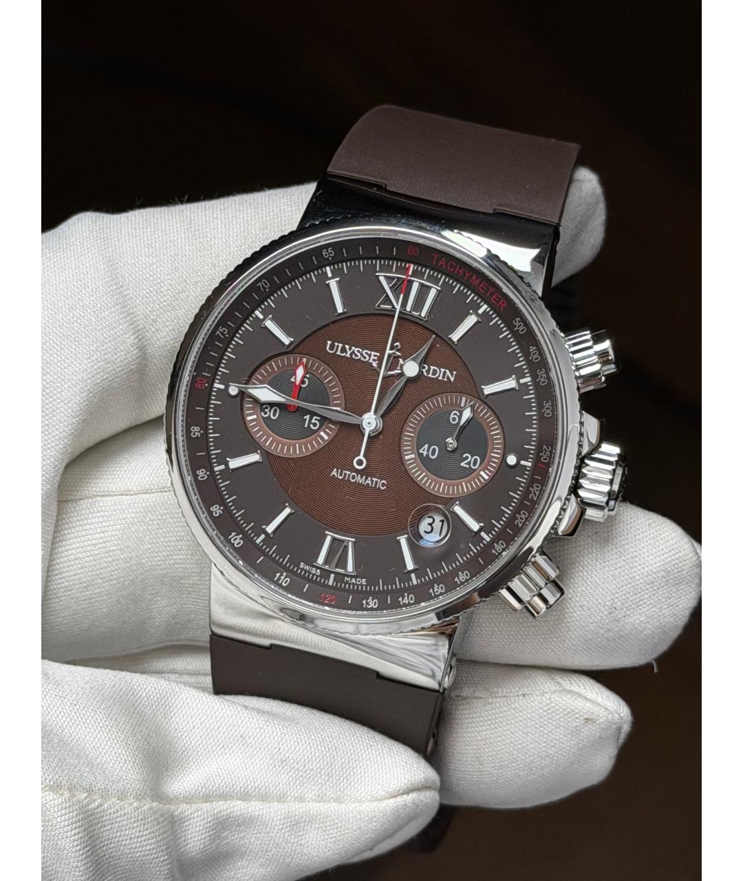 Ulysse Nardin Коричневые часы, фото 3