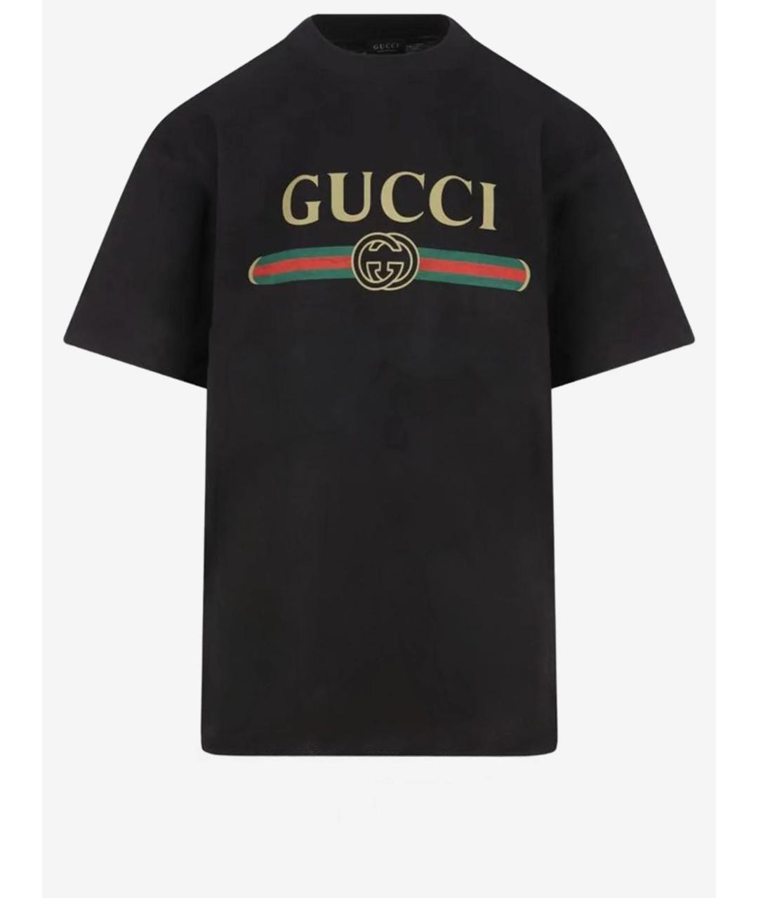 GUCCI Черная хлопковая футболка, фото 4