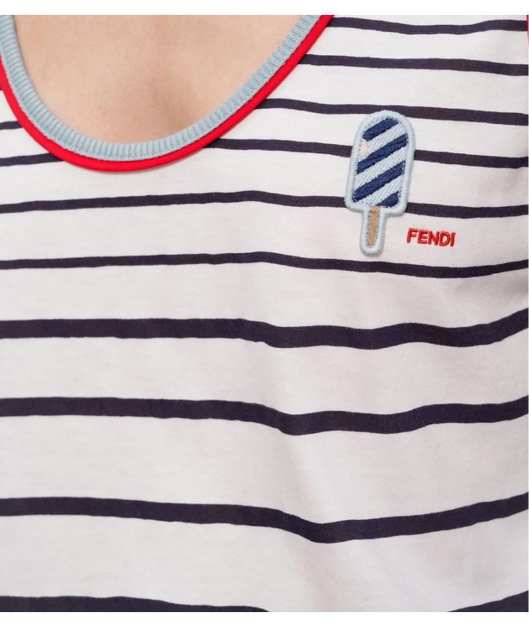 FENDI Белая хлопковая майка, фото 6
