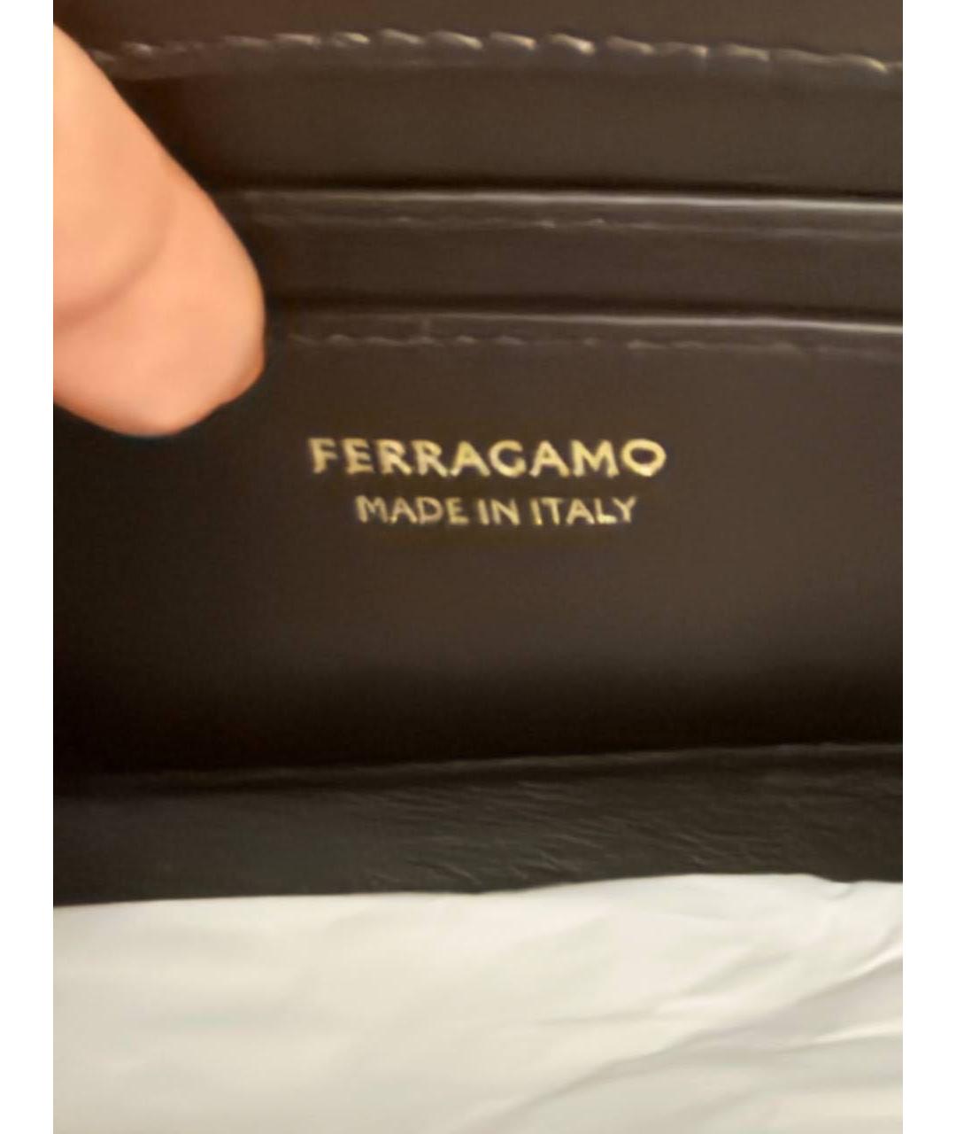 FERRAGAMO Темно-синяя кожаная сумка с короткими ручками, фото 3