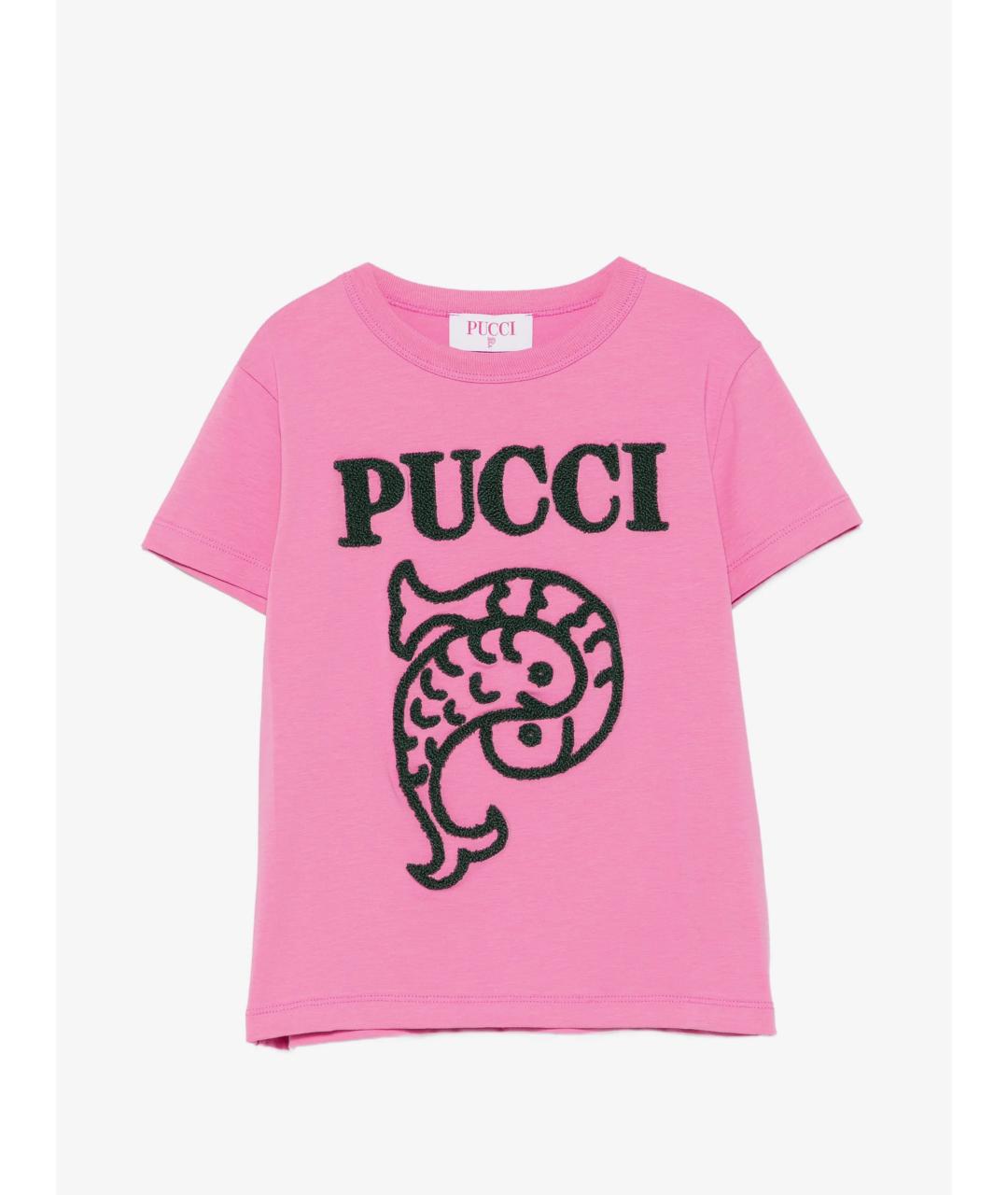 EMILIO PUCCI Розовый хлопковый детская футболка / топ, фото 4