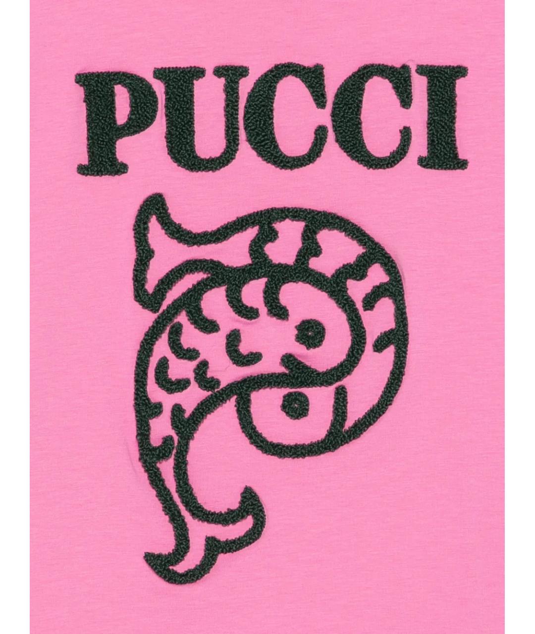 EMILIO PUCCI Розовый хлопковый детская футболка / топ, фото 3