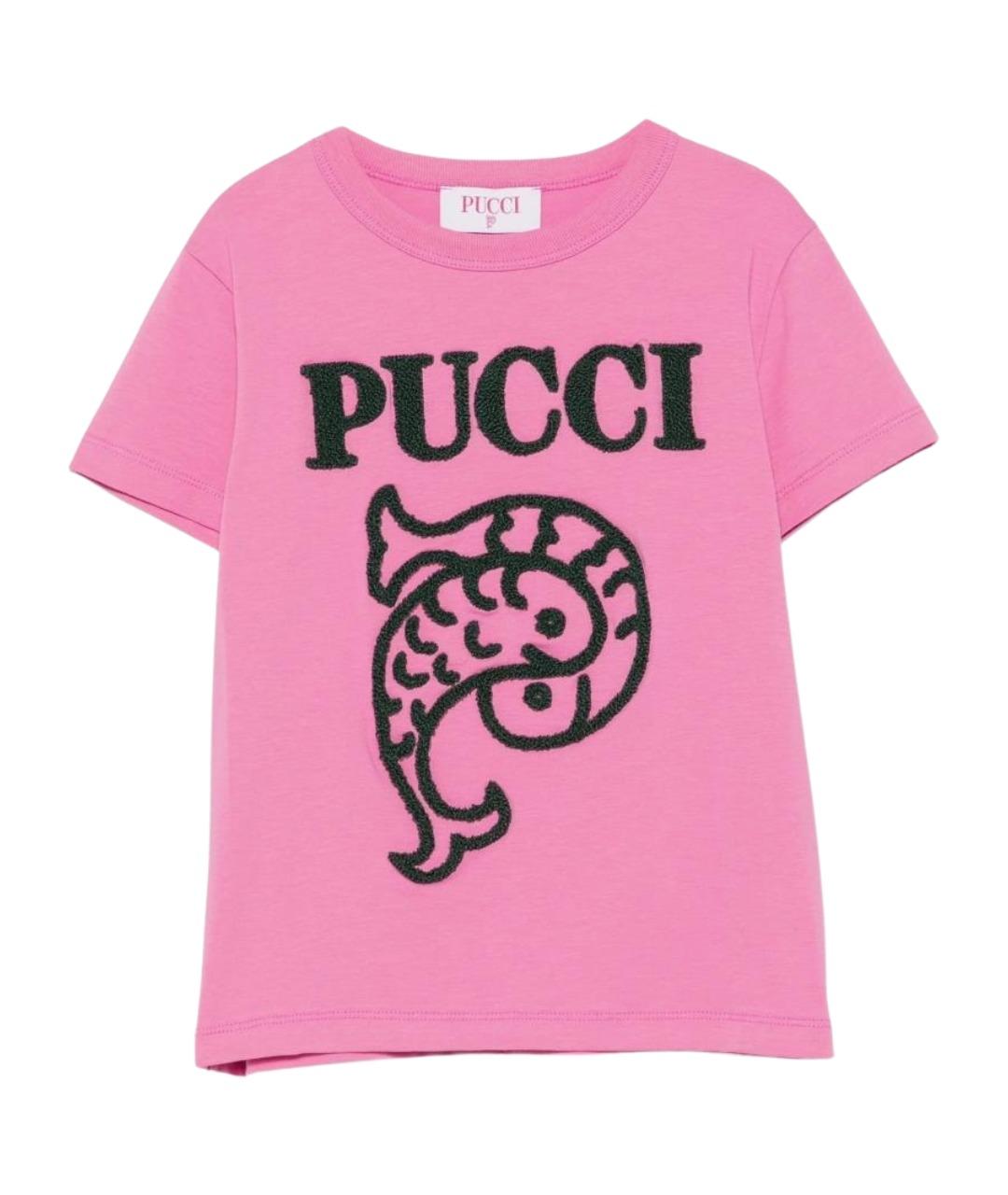 EMILIO PUCCI Розовый хлопковый детская футболка / топ, фото 1