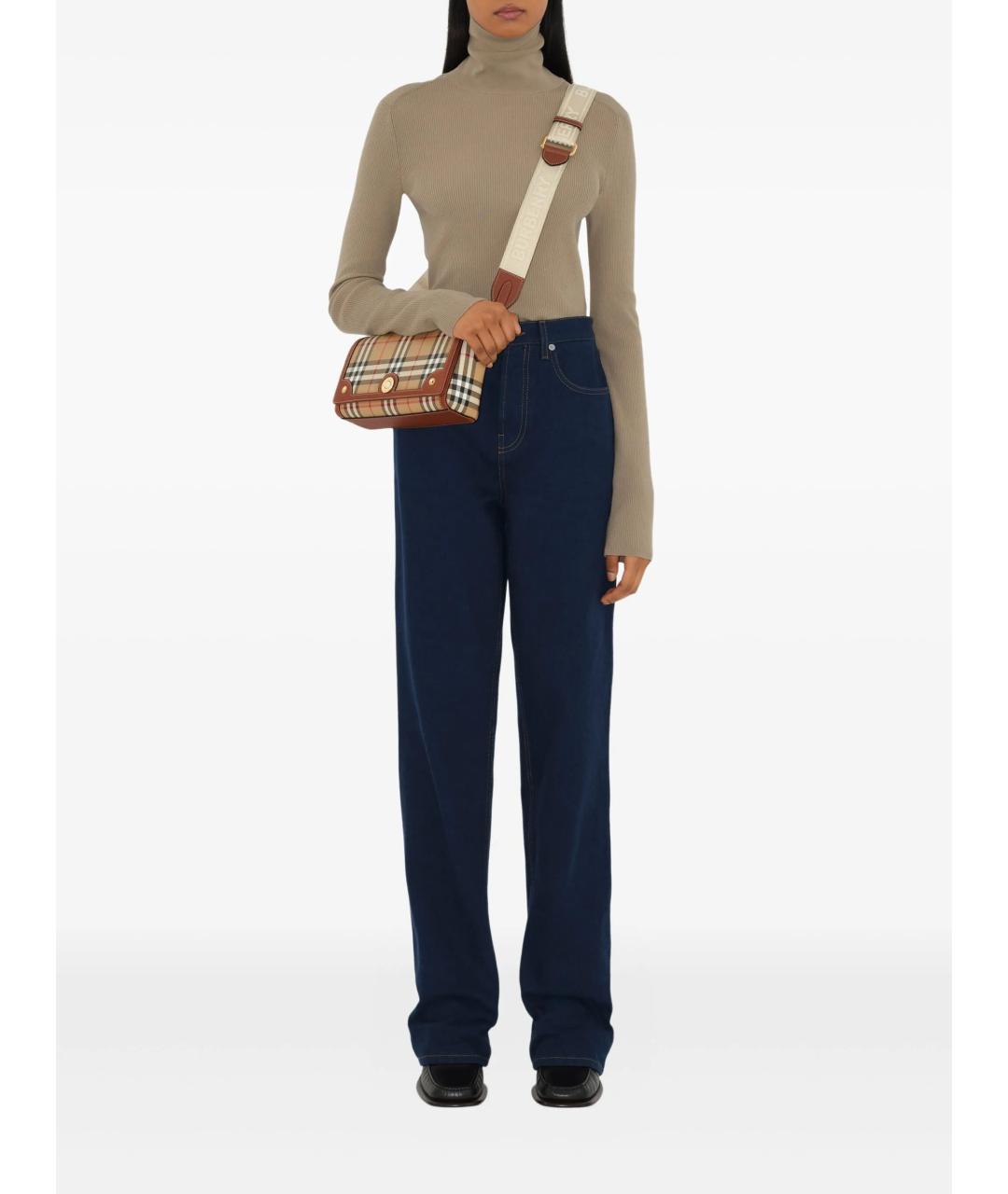BURBERRY Бежевая канва сумка через плечо, фото 4