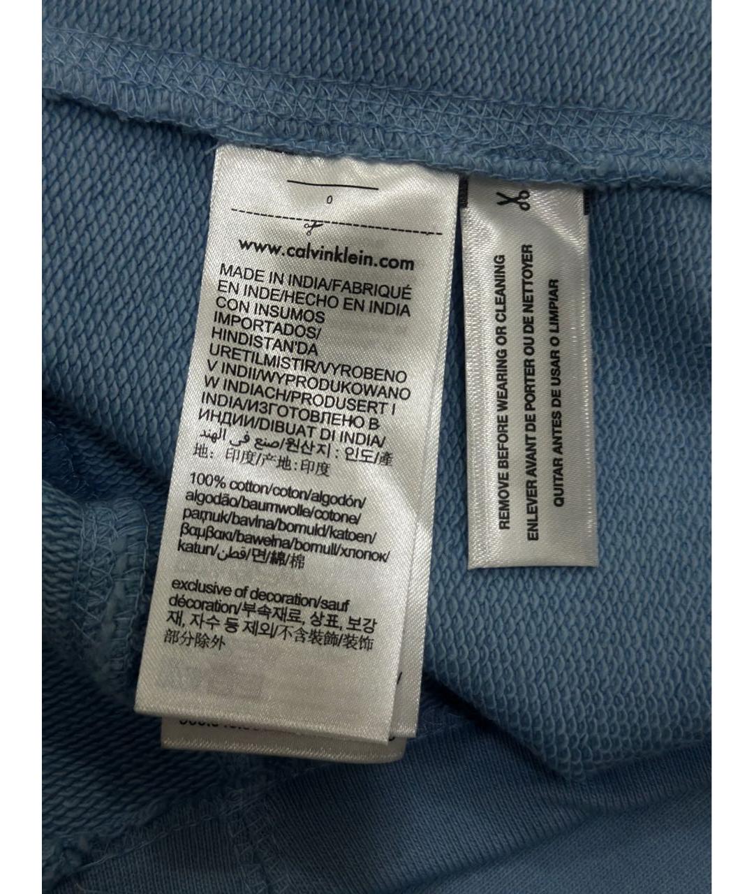 CALVIN KLEIN Голубое хлопковое повседневное платье, фото 6