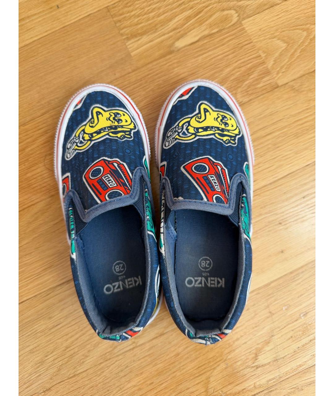 KENZO Синие текстильные кеды, фото 3