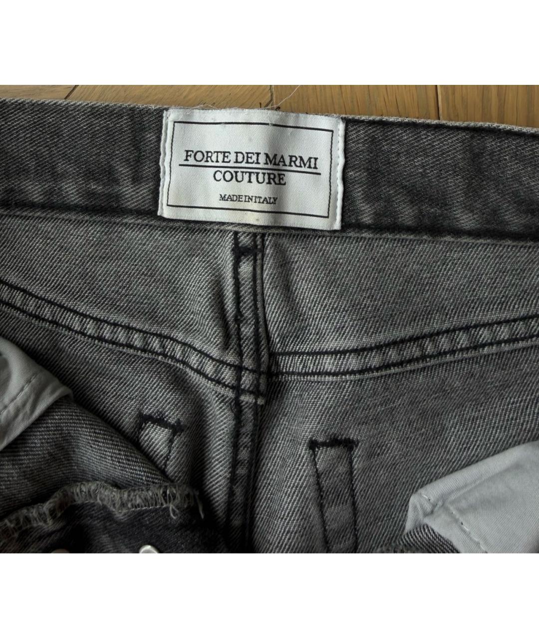 FORTE COUTURE Антрацитовые хлопковые прямые джинсы, фото 5