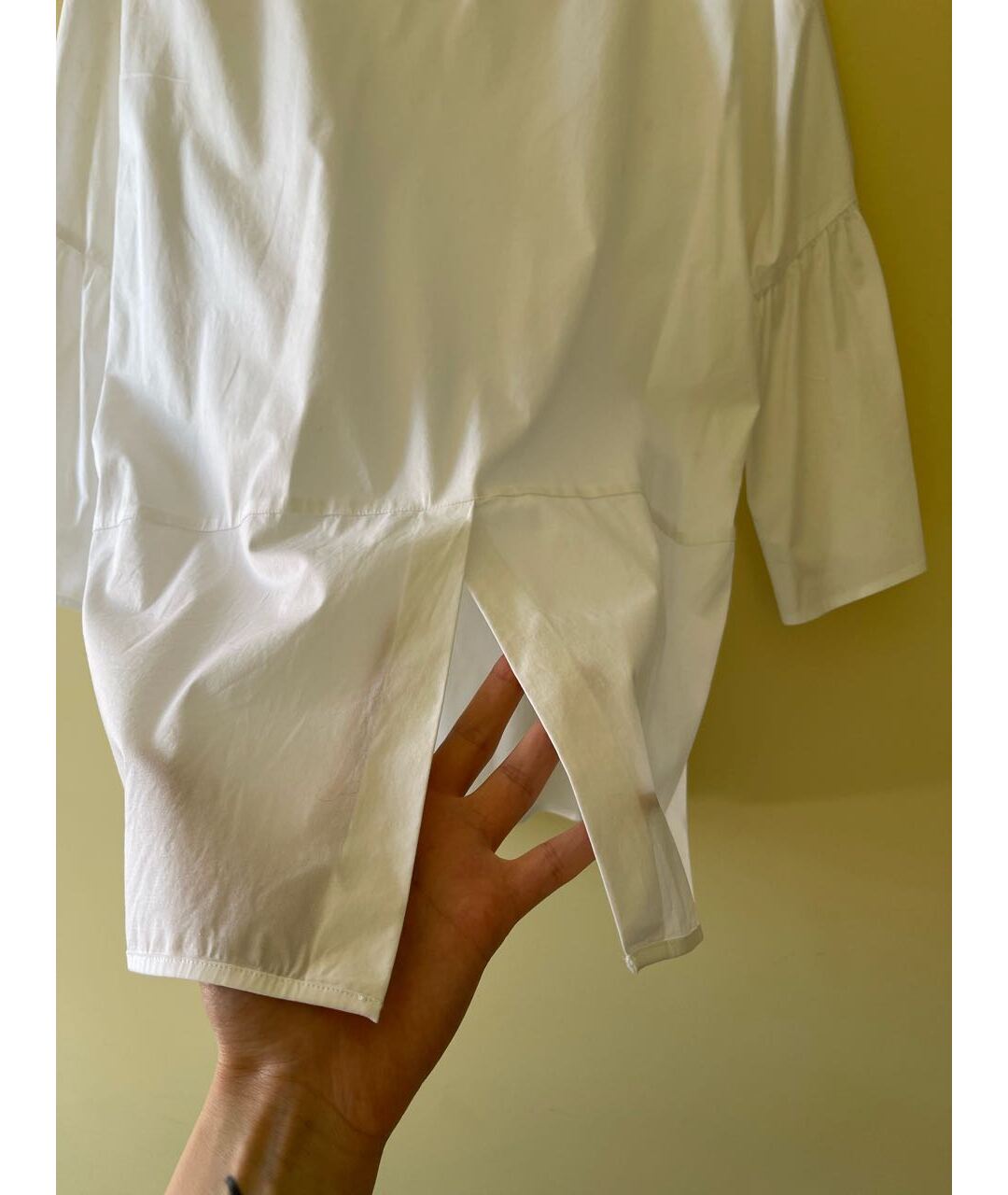 PESERICO Белая хлопко-эластановая рубашка, фото 4