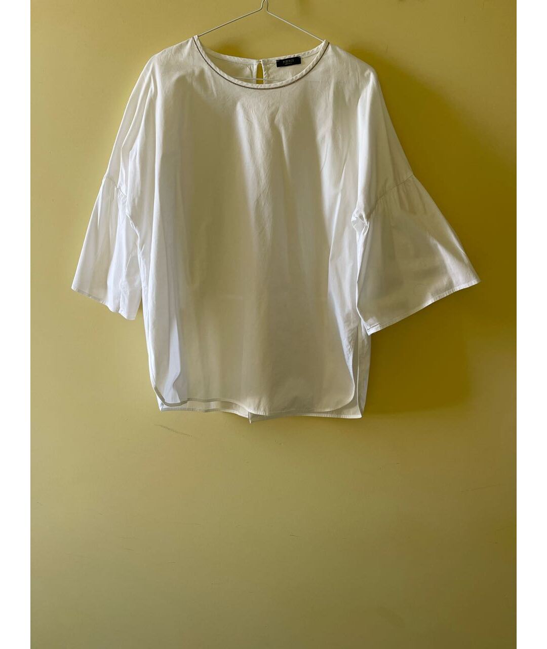 PESERICO Белая хлопко-эластановая рубашка, фото 7