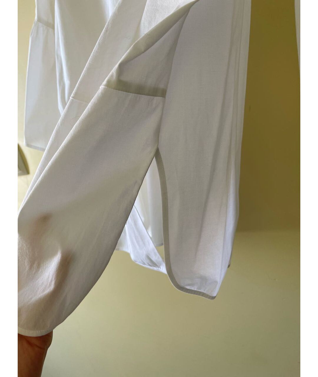 PESERICO Белая хлопко-эластановая рубашка, фото 5