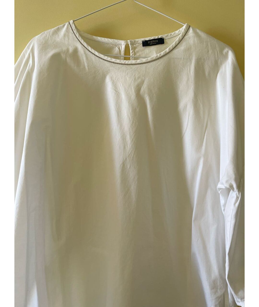 PESERICO Белая хлопко-эластановая рубашка, фото 3