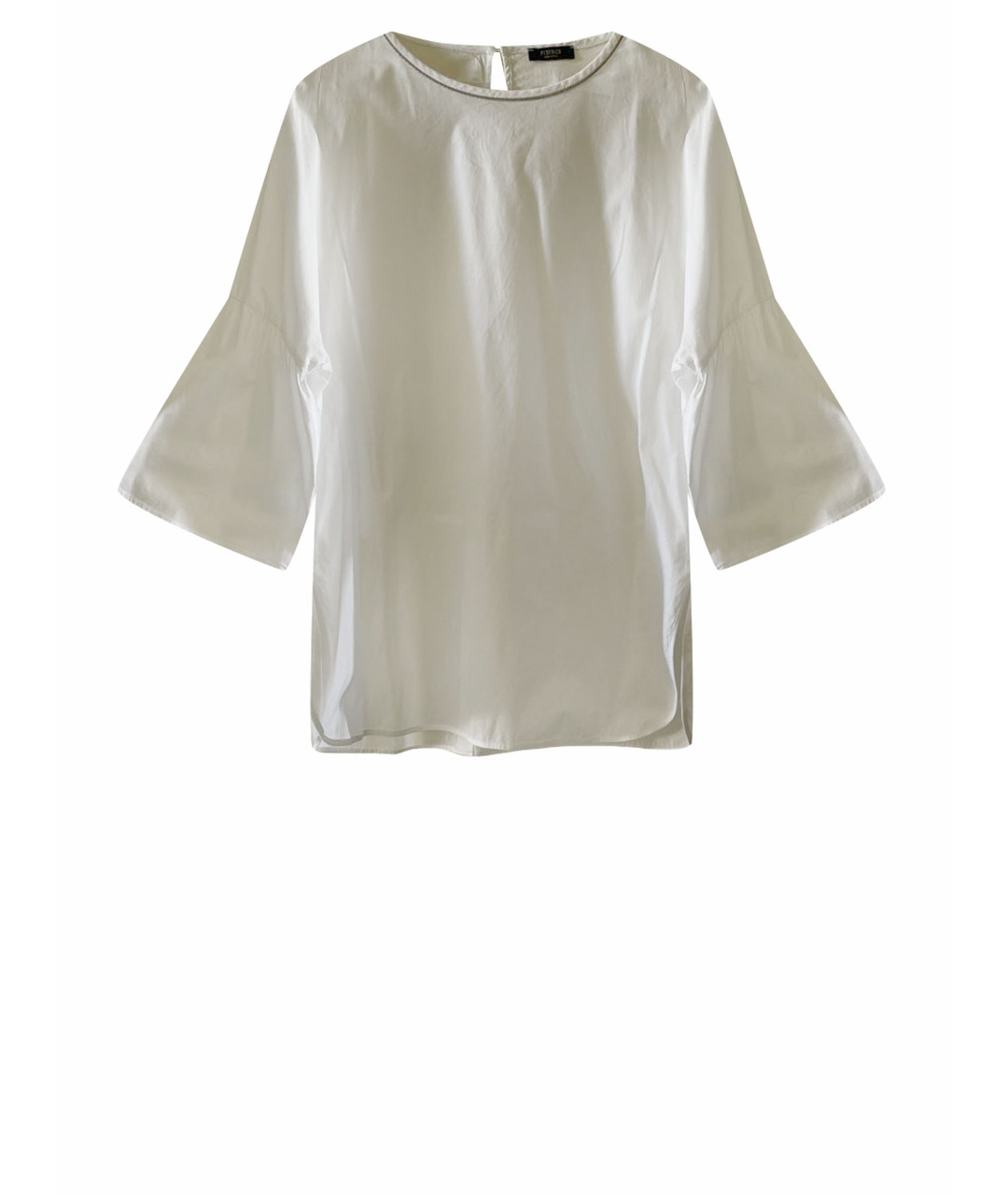 PESERICO Белая хлопко-эластановая рубашка, фото 1